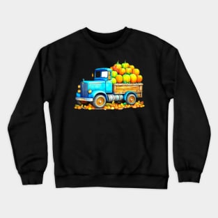 T-shirt with a picture of a full truck decorated with pumpkins for Halloween Crewneck Sweatshirt